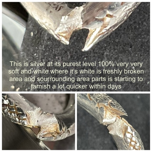 Antique 100% pure silver twin bracelets with imprint - Picture 7 of 8